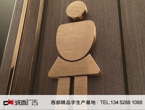 女洗手间-厕所电镀玫瑰金精品字