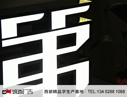 精品平面发光字黑钛金包边-(2)