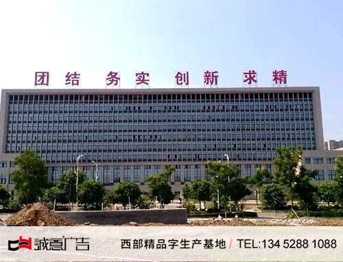 四川荣昌 政府大楼楼顶LED发光字楼顶大字，四川楼顶大字