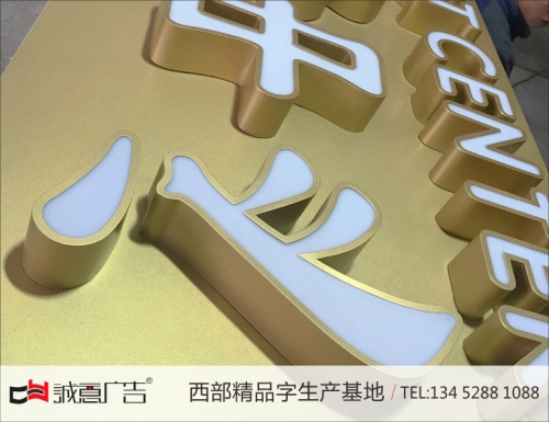 精品不锈钢平面发光字金
